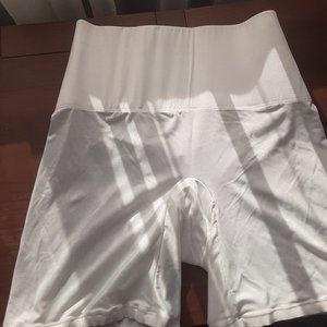 White Hanes spandex shapewear shorts